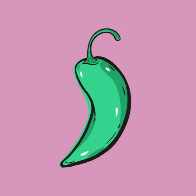 Eine Illustration einer grünen Jalapeño.